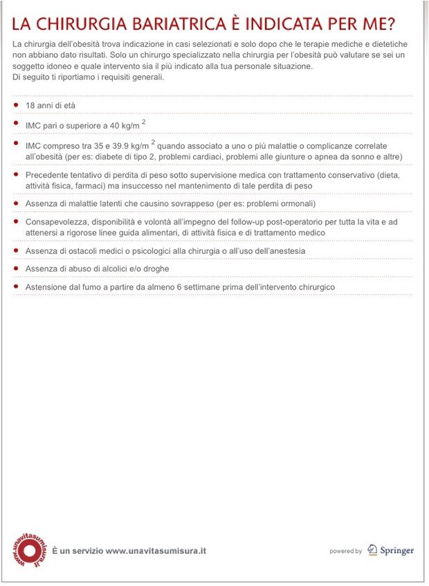 La chirurgia bariatrica è indicata per me?