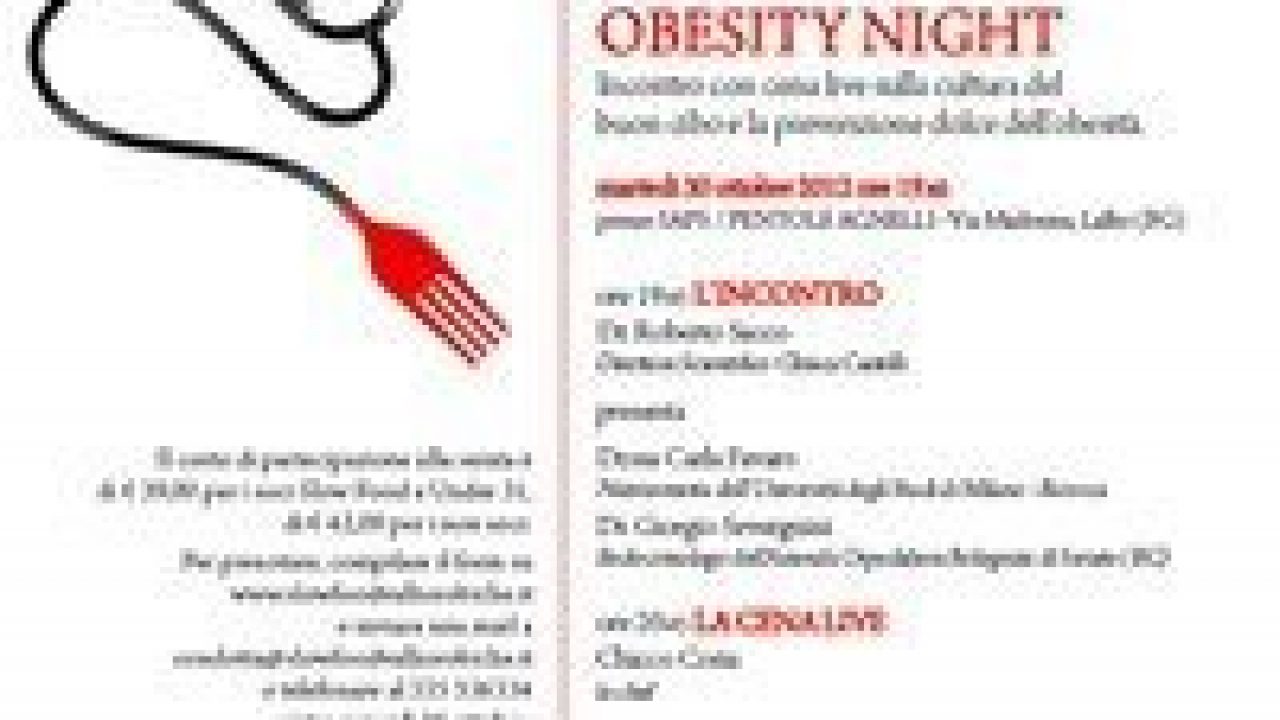 Obesity Night, un’iniziativa sul rapporto cibo-salute