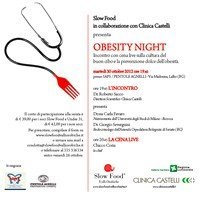Obesity Night, un’iniziativa sul rapporto cibo-salute
