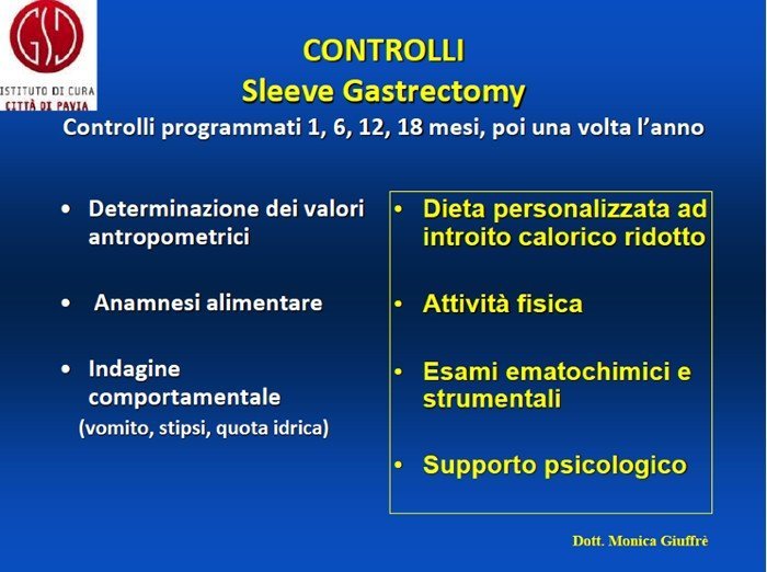 controlli sleeve gastrectomy