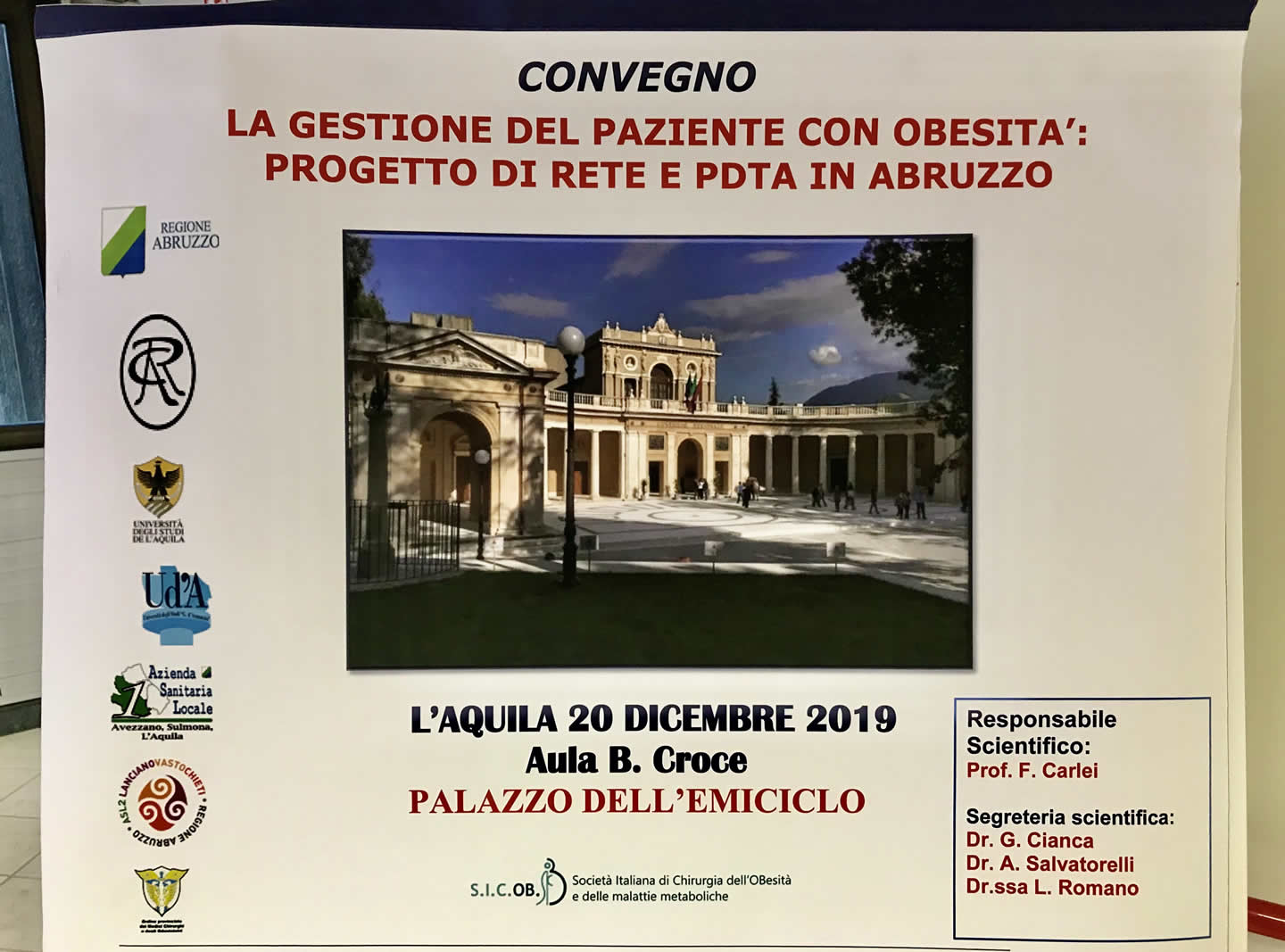 La gestione del paziente con obesita’: Progetto di rete e PDTA in Abruzzo